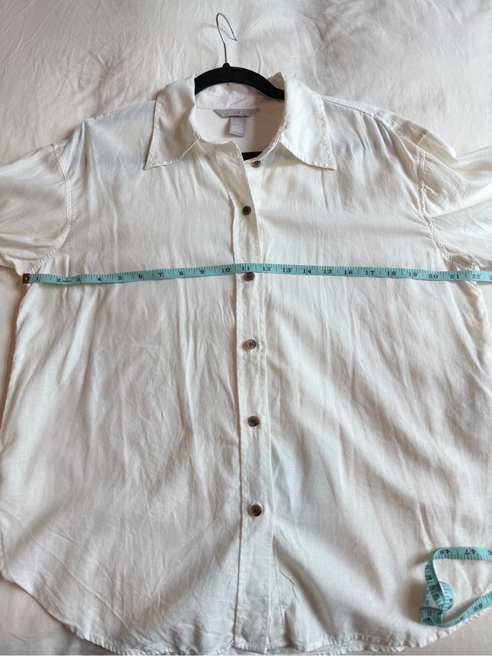 H&M Oversized Linen-blend Button-down Shirt - Picture 11 of 14